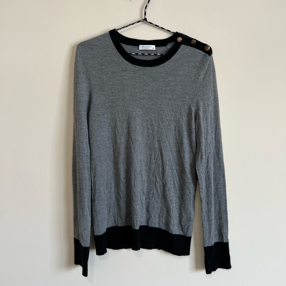 equipment femme ondine button shoulder sweater